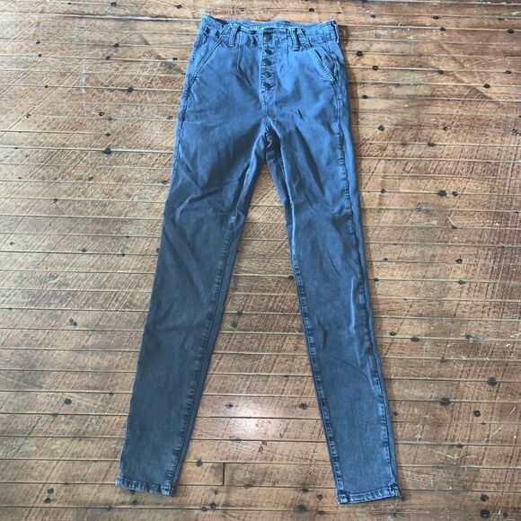 American Eagle gray multi button highest rise 4 long jeggings - Picture 1 of 4